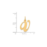 14k Yellow Gold Letter W Pendant, Script Initial Charm for Women or Unisex Wear