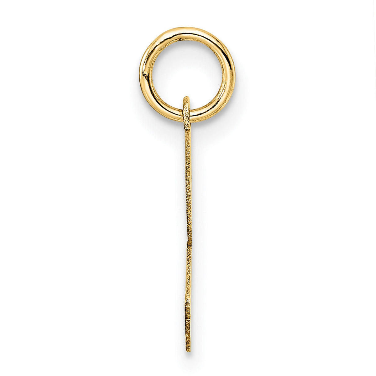 14k Yellow Gold Initial F Pendant Charm, Polished Cursive Letter Design for Women