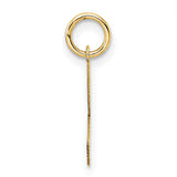 14k Yellow Gold Initial F Pendant Charm, Polished Cursive Letter Design for Women