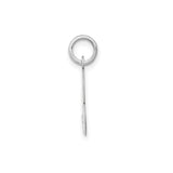 14k White Gold Initial Pendant, Script Letter B Charm in Cursive Design for Women