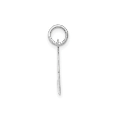 14k White Gold Initial Pendant, Script Letter B Charm in Cursive Design for Women