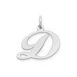 14k White Gold Pendant, Script Letter D Initial Monogram Charm for Women