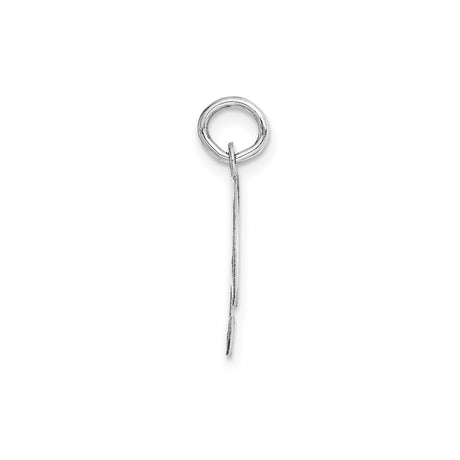 14k White Gold Script Initial F Pendant, Cursive Letter Charm for Women