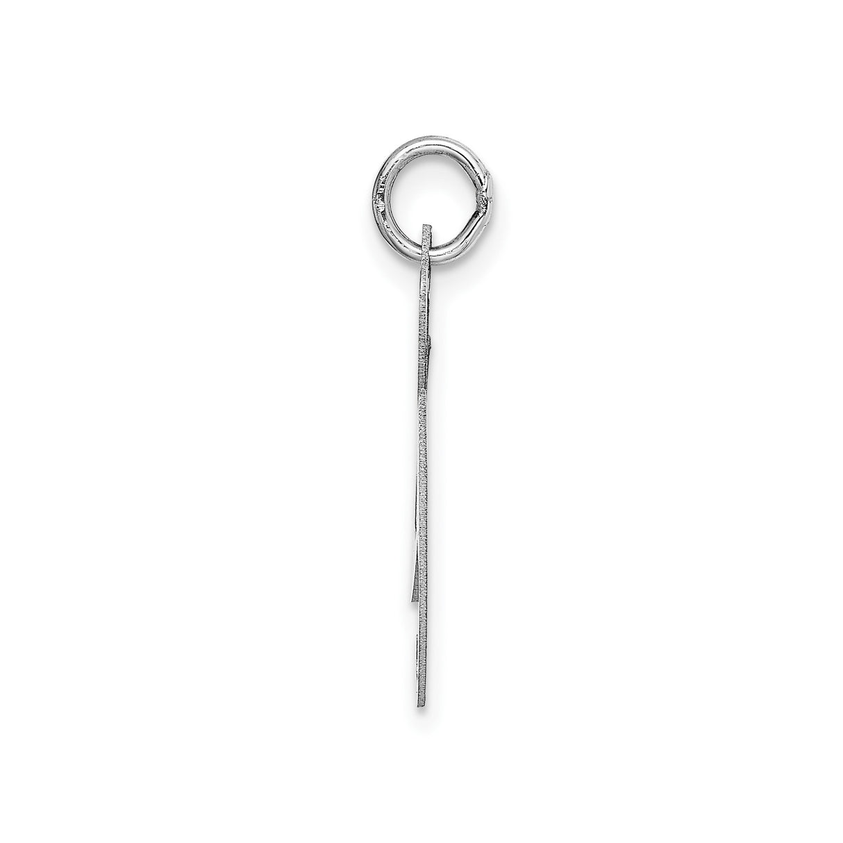 14k White Gold Letter G Pendant, Script Initial Charm with Polished Finish for Women