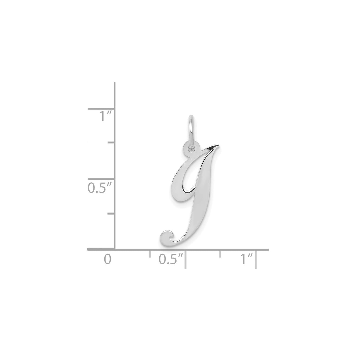 14k White Gold Initial J Pendant, Script Letter Charm for Necklace or Bracelet