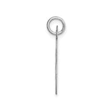 14k White Gold Script Letter M Pendant, Polished Initial Charm for Women