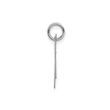 14k White Gold Script Initial N Pendant, Polished Capital Letter Charm for Women
