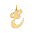 14k Yellow Gold Script Initial E Pendant, Cursive Letter Charm for Women