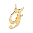 14k Yellow Gold Initial Pendant, Cursive Script Letter J Charm for Women
