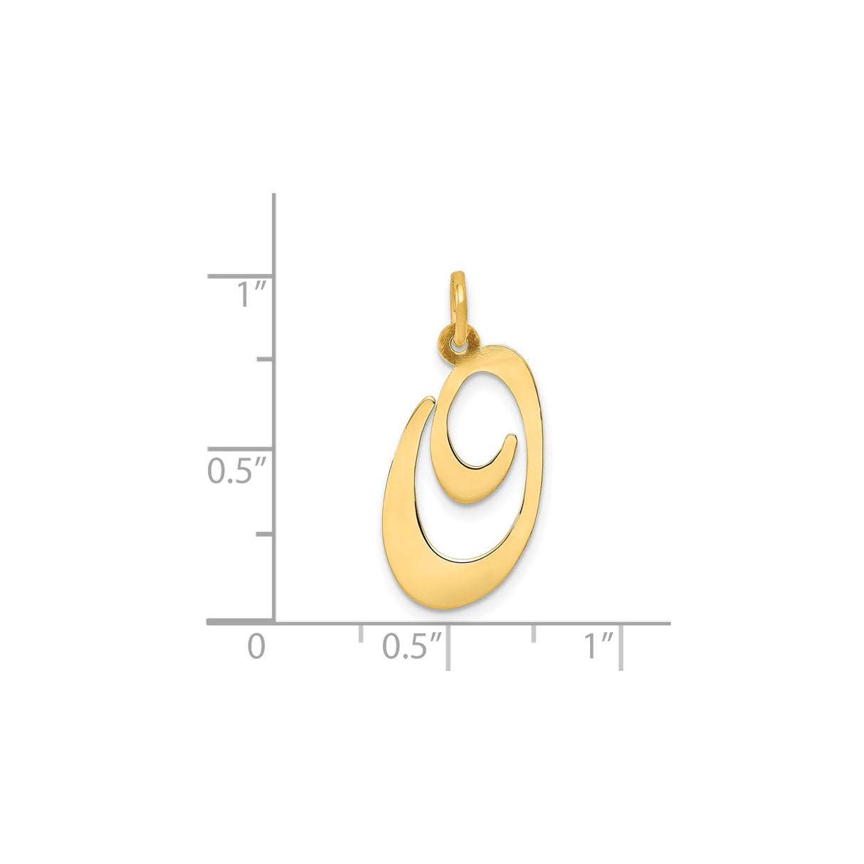 14k Yellow Gold Abstract Swirl Pendant with Fluid Motion Design for Women