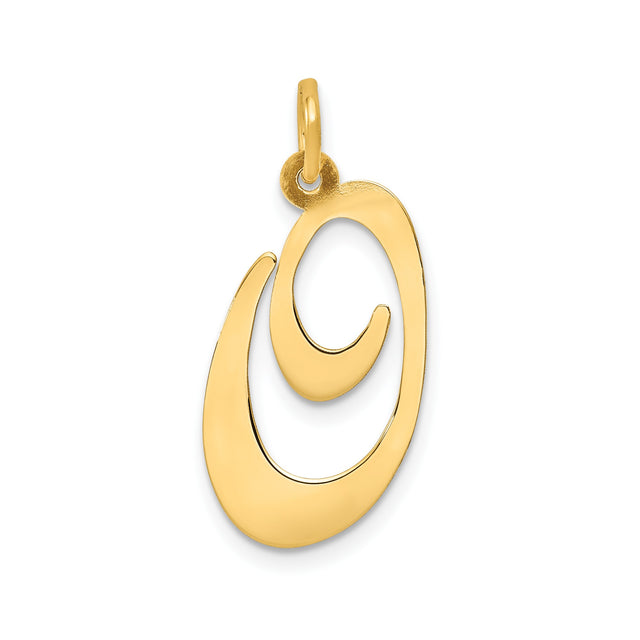 14k Yellow Gold Abstract Swirl Pendant with Fluid Motion Design for Women