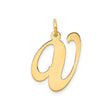 14k Yellow Gold Script Initial Pendant Charm, Uppercase Letter A Monogram Jewelry for Women
