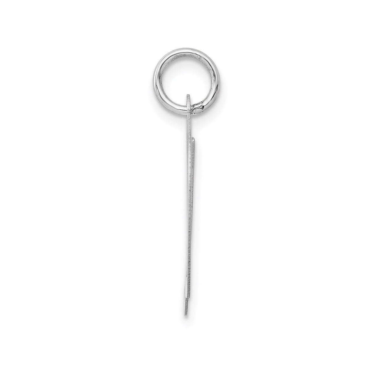 14k White Gold Script Initial D Pendant, Polished Cursive Letter Charm for Women