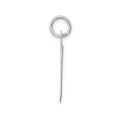 14k White Gold Script Initial D Pendant, Polished Cursive Letter Charm for Women