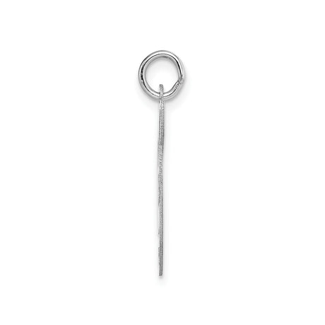 14k White Gold Script Initial Pendant, Letter G Charm, Polished Finish Jewelry for Women