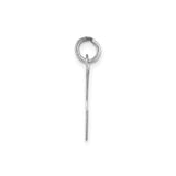 14k White Gold Script Initial K Pendant, Cursive Letter Charm for Women