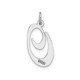 14k White Gold Swirl Pendant, Modern Sculptural Minimalist Design for Women