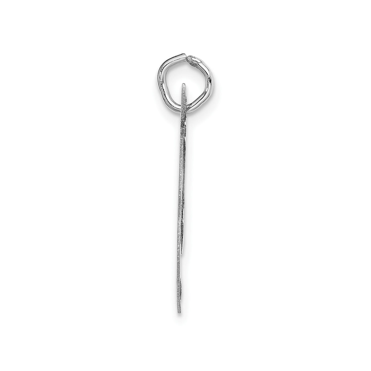 14k White Gold Script Letter J Pendant, Polished Initial Charm for Women