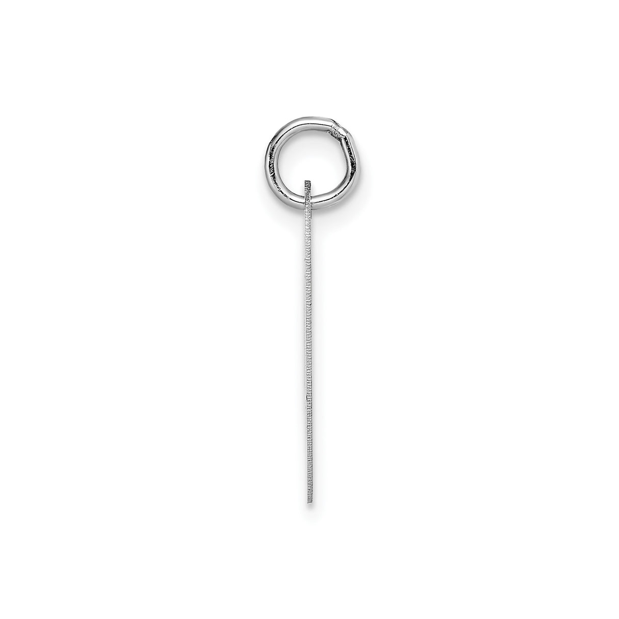 14k White Gold Initial Pendant, Polished Cursive Letter A Monogram Charm for Women