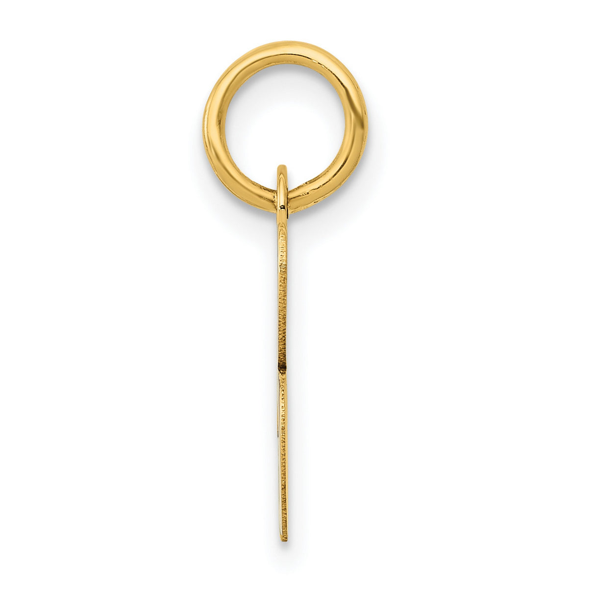 Small Polished Flat Script Upper Case Letter B Initial Charm Pendant in Real 14k Yellow Gold