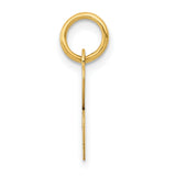 Small Polished Flat Script Upper Case Letter B Initial Charm Pendant in Real 14k Yellow Gold