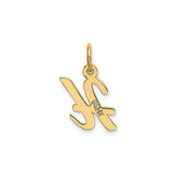 14k Yellow Gold Pisces Zodiac Pendant Charm with Glyph Design for Women or Unisex Wear
