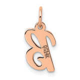 14k Rose Gold Initial B Pendant Charm, Script Letter Design for Women