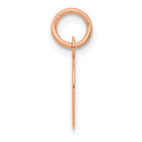 14k Rose Gold Script Initial D Pendant, Polished Cursive Letter Charm for Women