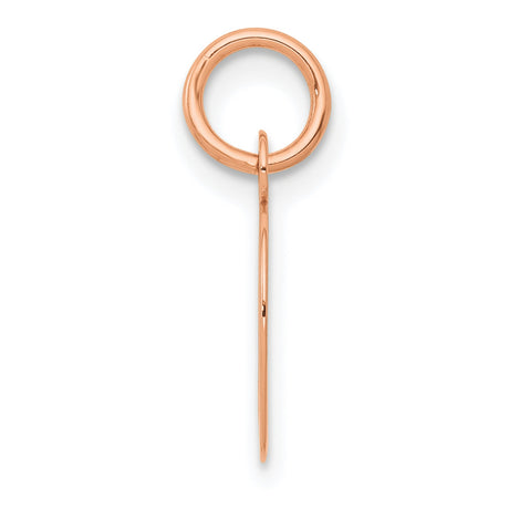 14k Rose Gold Script Initial D Pendant, Polished Cursive Letter Charm for Women