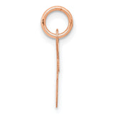 14k Rose Gold Script Initial F Pendant, Cursive Letter Charm for Women