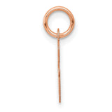 14k Rose Gold Initial G Pendant, Polished Script Letter Charm for Necklace or Bracelet