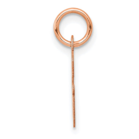 14k Rose Gold Initial G Pendant, Polished Script Letter Charm for Necklace or Bracelet