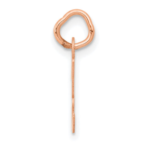 14k Rose Gold Initial H Pendant, Polished Script Letter Charm for Necklace or Bracelet