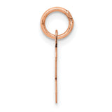 14k Rose Gold Initial Pendant Charm, Cursive Letter K Monogram Jewelry for Women