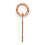 14k Rose Gold Lowercase N Pendant, Dainty Cursive Initial Charm for Women or Unisex Wear