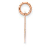 14k Rose Gold Script Initial Pendant, Cursive Letter Q Charm, Dainty Alphabet Jewelry