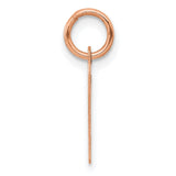 14k Rose Gold Letter P Pendant, Script Initial Charm, Polished Alphabet Jewelry for Women