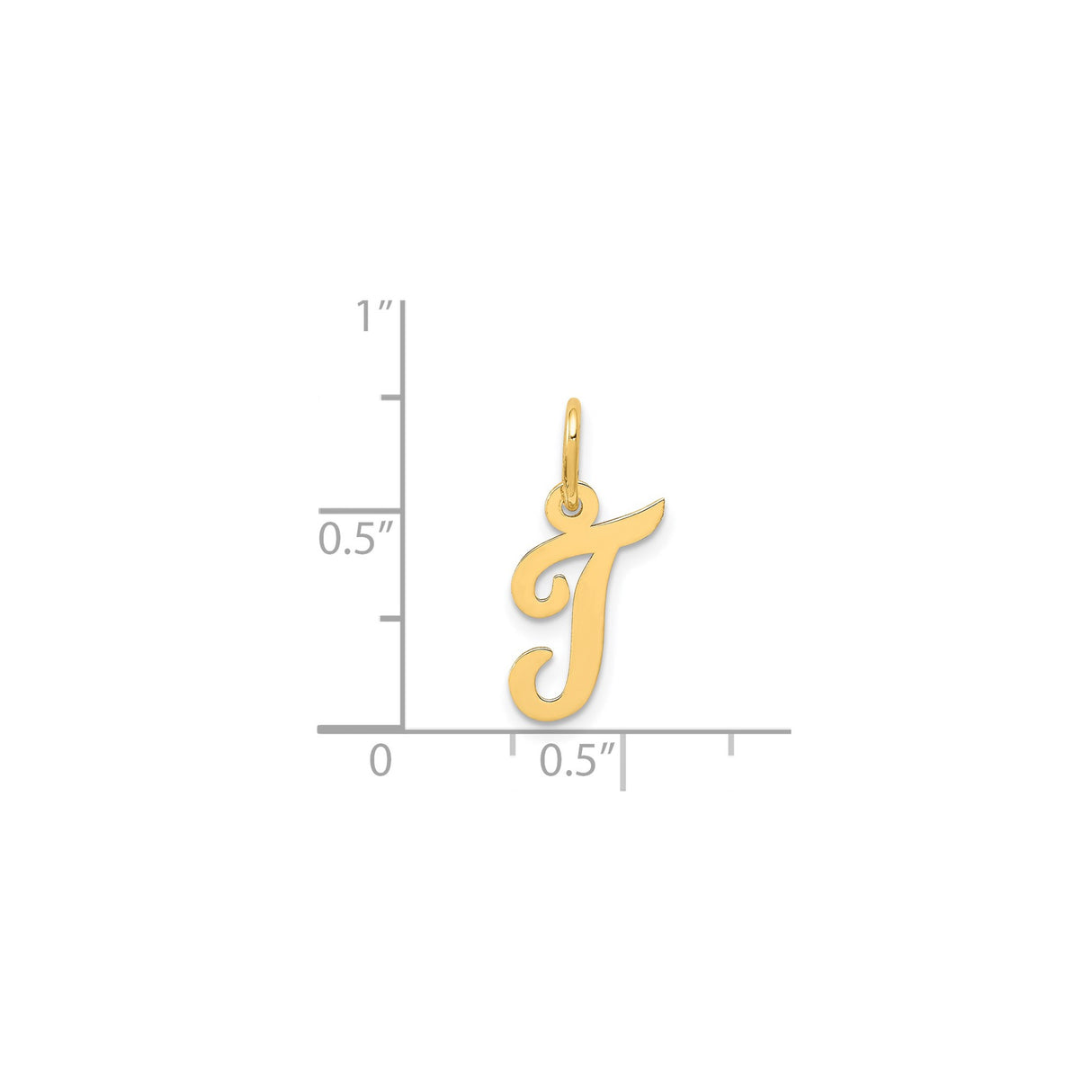 14k Yellow Gold Script Initial Pendant, Uppercase Letter J Charm for Women