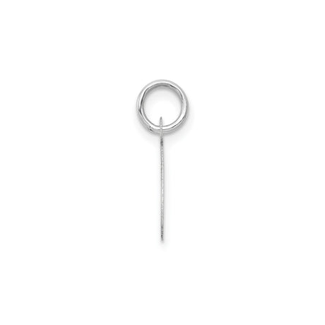 14k White Gold Letter C Pendant Charm, Polished Script Initial Monogram for Women