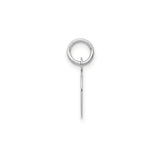 14k White Gold Script Letter D Pendant, Polished Initial Charm with Flat Finish