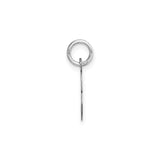 14k White Gold Script Pendant, Polished Uppercase E Letter Charm for Women