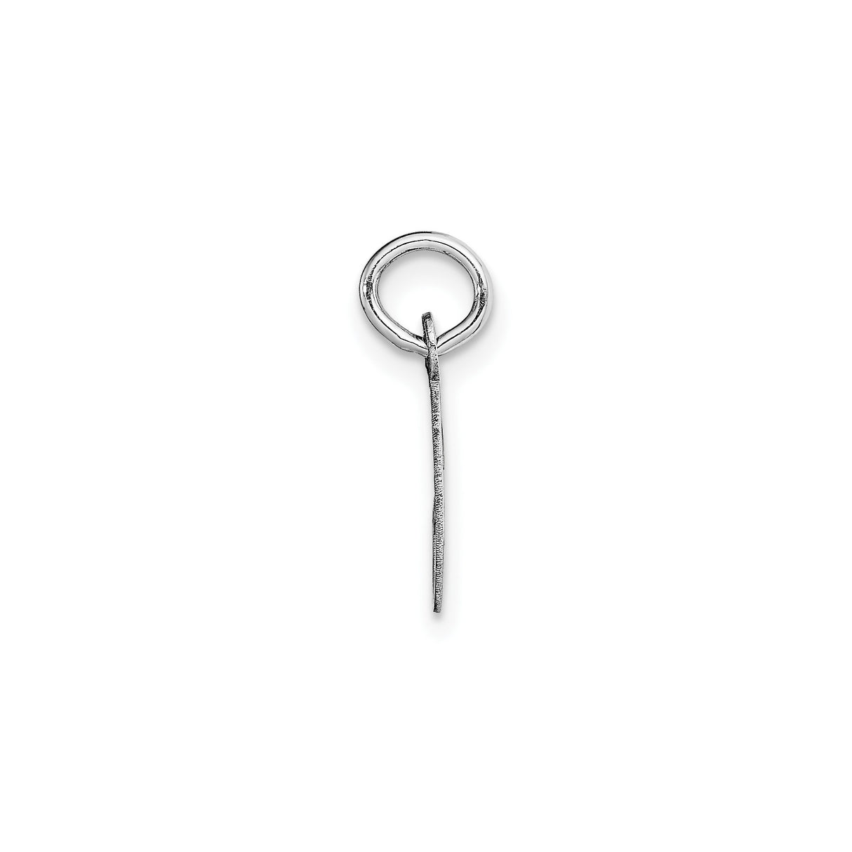 14k White Gold Script G Initial Pendant, Polished Uppercase Letter Charm for Women or Unisex Wear