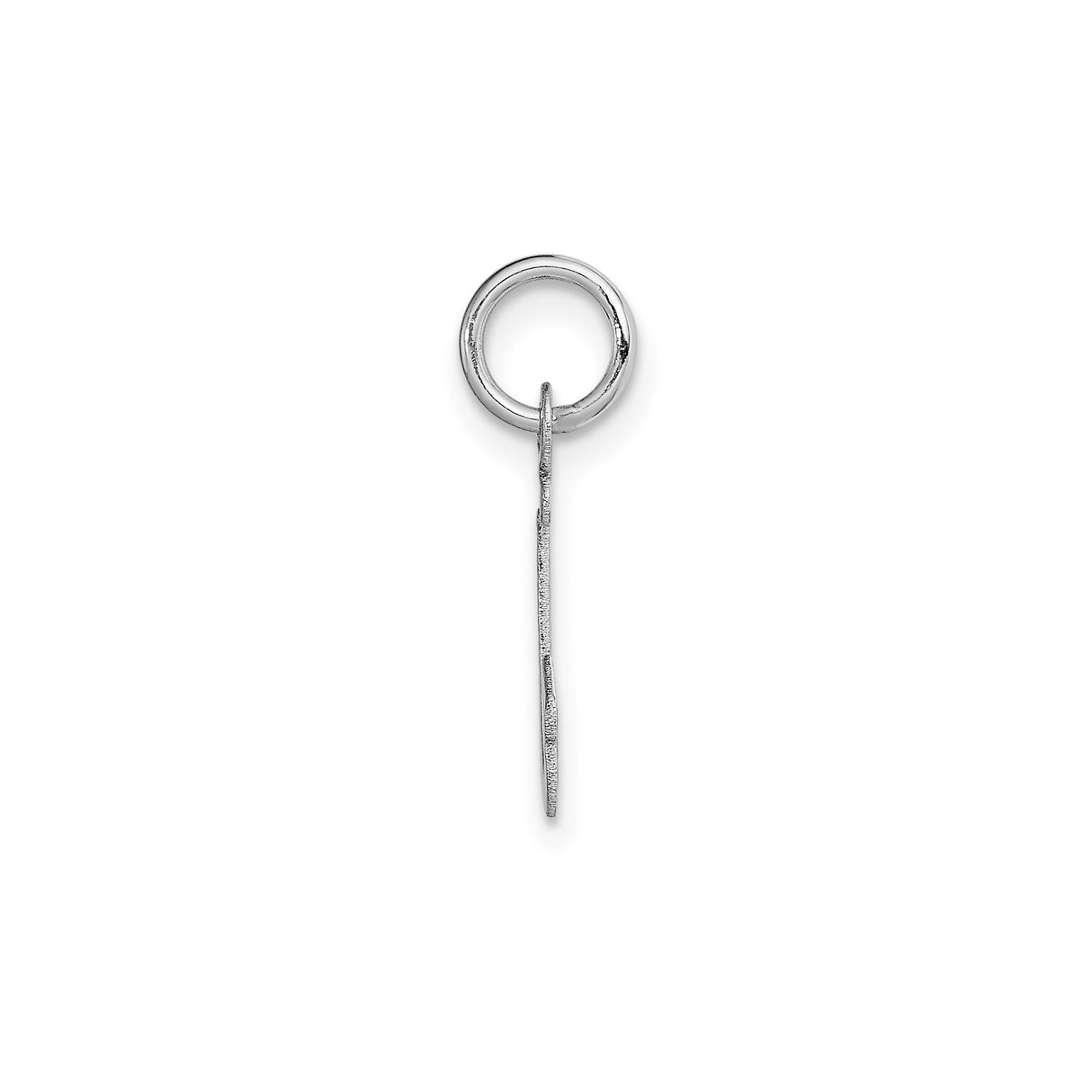 14k White Gold Initial Pendant, Script Letter J Charm, Flat Uppercase Design