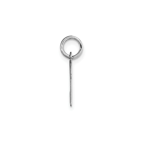 14k White Gold Script Initial Pendant K, Polished Cursive Letter Charm for Women
