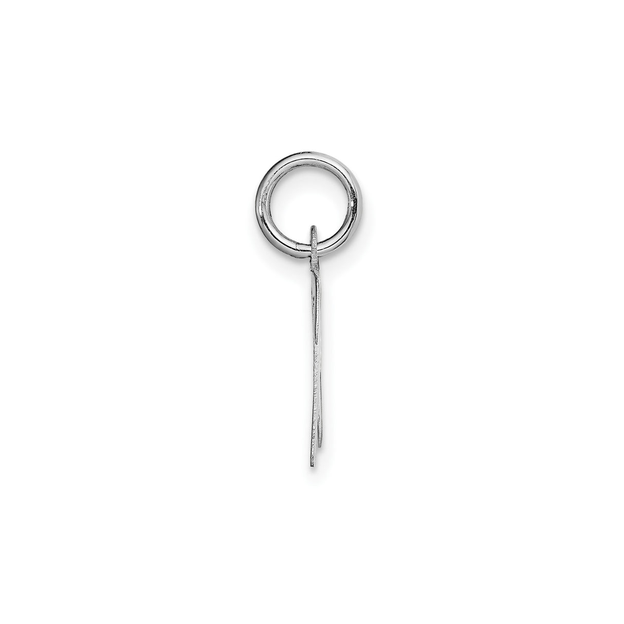 14k White Gold Initial N Pendant Charm with Polished Script Letter Design for Women