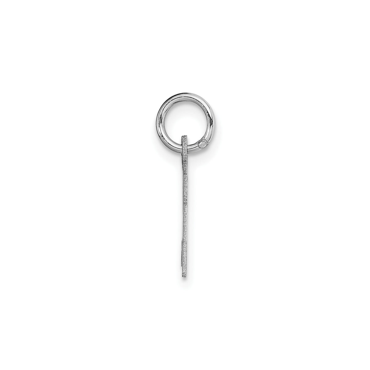 14k White Gold Initial R Pendant, Script Letter Charm in Polished Finish for Women