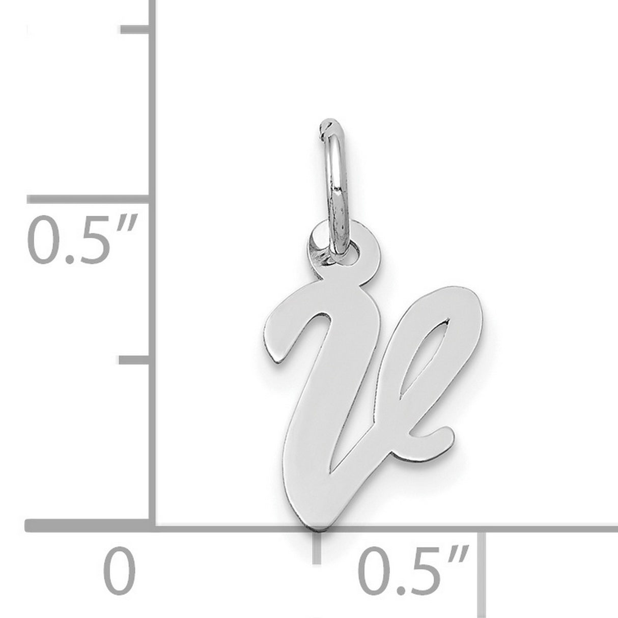 14k White Gold Capricorn Zodiac Pendant with Polished Script Symbol Charm