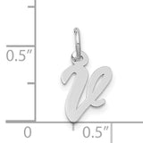 14k White Gold Capricorn Zodiac Pendant with Polished Script Symbol Charm