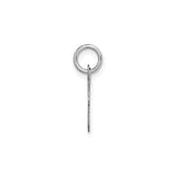 14k White Gold Initial W Pendant, Script Letter Charm, Polished Cursive Monogram Jewelry