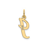 14k Yellow Gold Script Letter J Pendant Charm, Polished Uppercase Initial Jewelry for Women